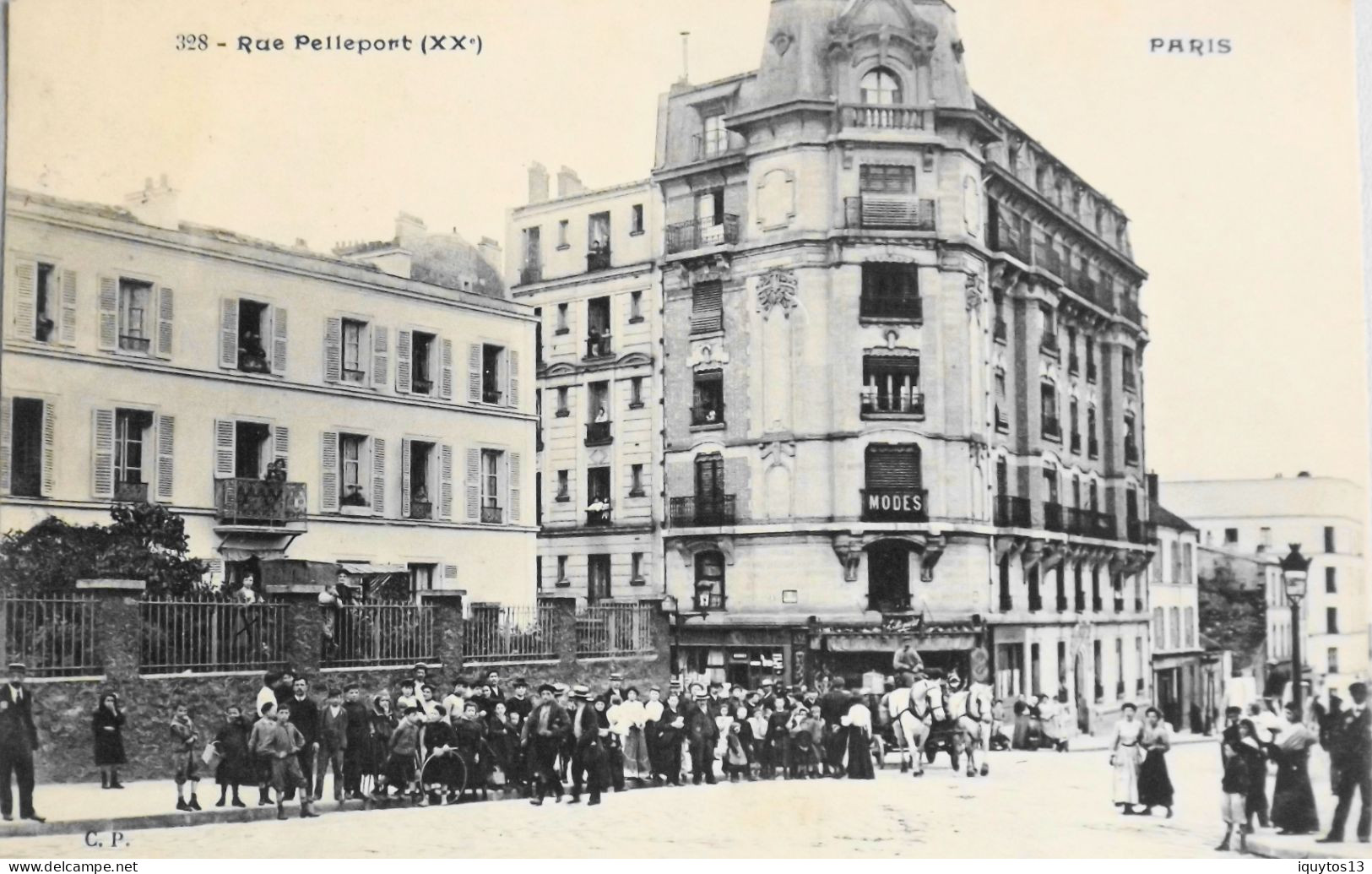 CPA. [75] > PARIS > N° 328 - Rue Pelleport - (XXe Arrt.) - 1907 - TBE - Arrondissement: 20