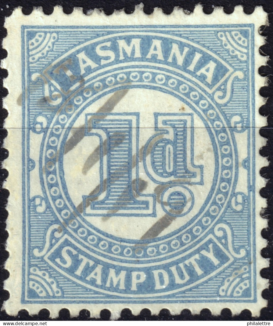 AUSTRALIA / TASMANIA - 1d Light Blue Stamp Duty Revenue Stamp - Used (pen Cancel) 1919 - Used Stamps