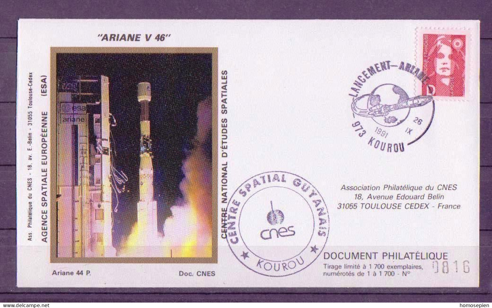 Espace 1991 09 27 - CNES - Ariane V46 - Lanceur - Europa