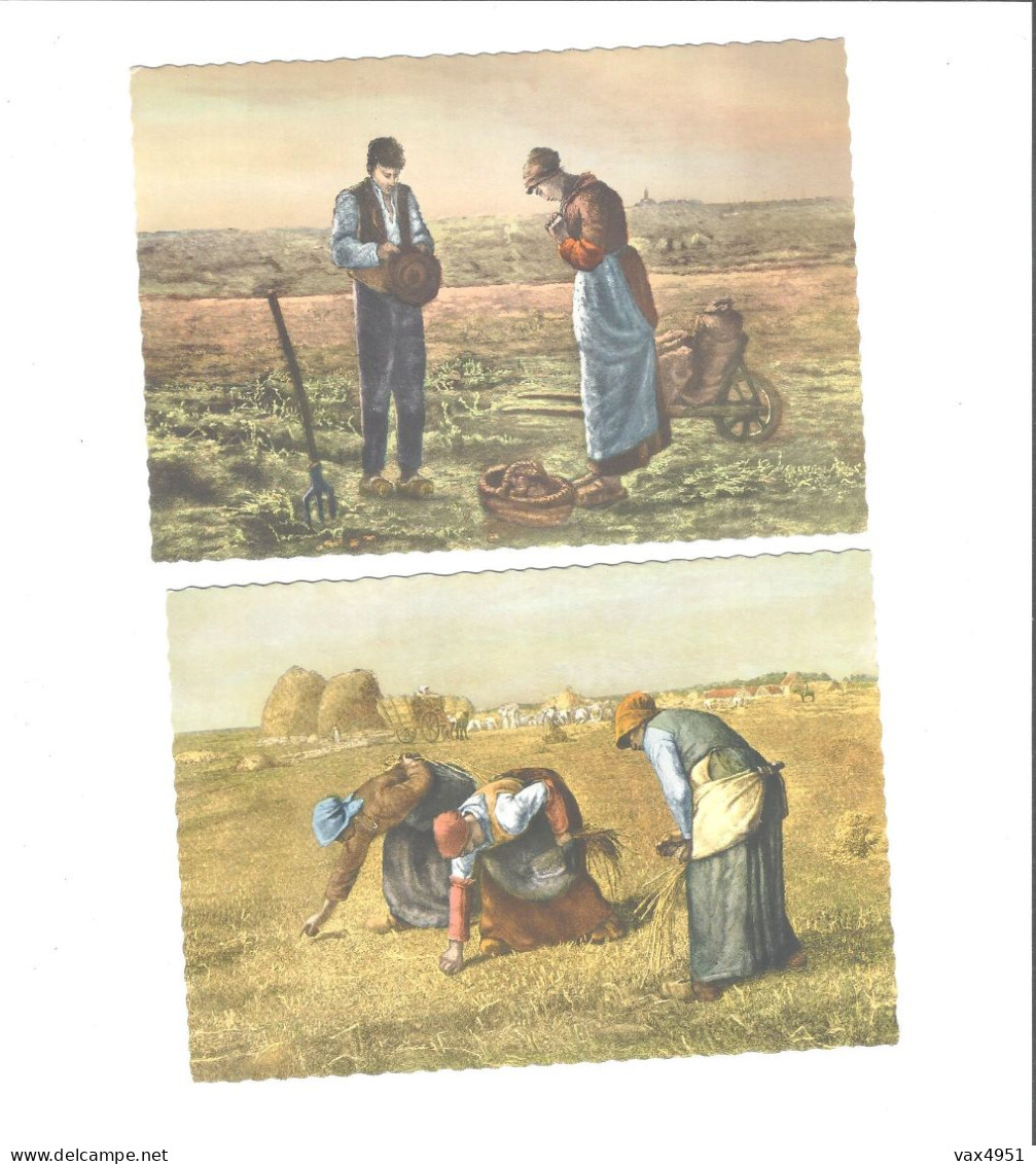 BARBIZON LOT DE 2 CARTES   L ANGELUS + LES GLANEUSES  DE MILLET       ****           A  SAISIR **** - Barbizon