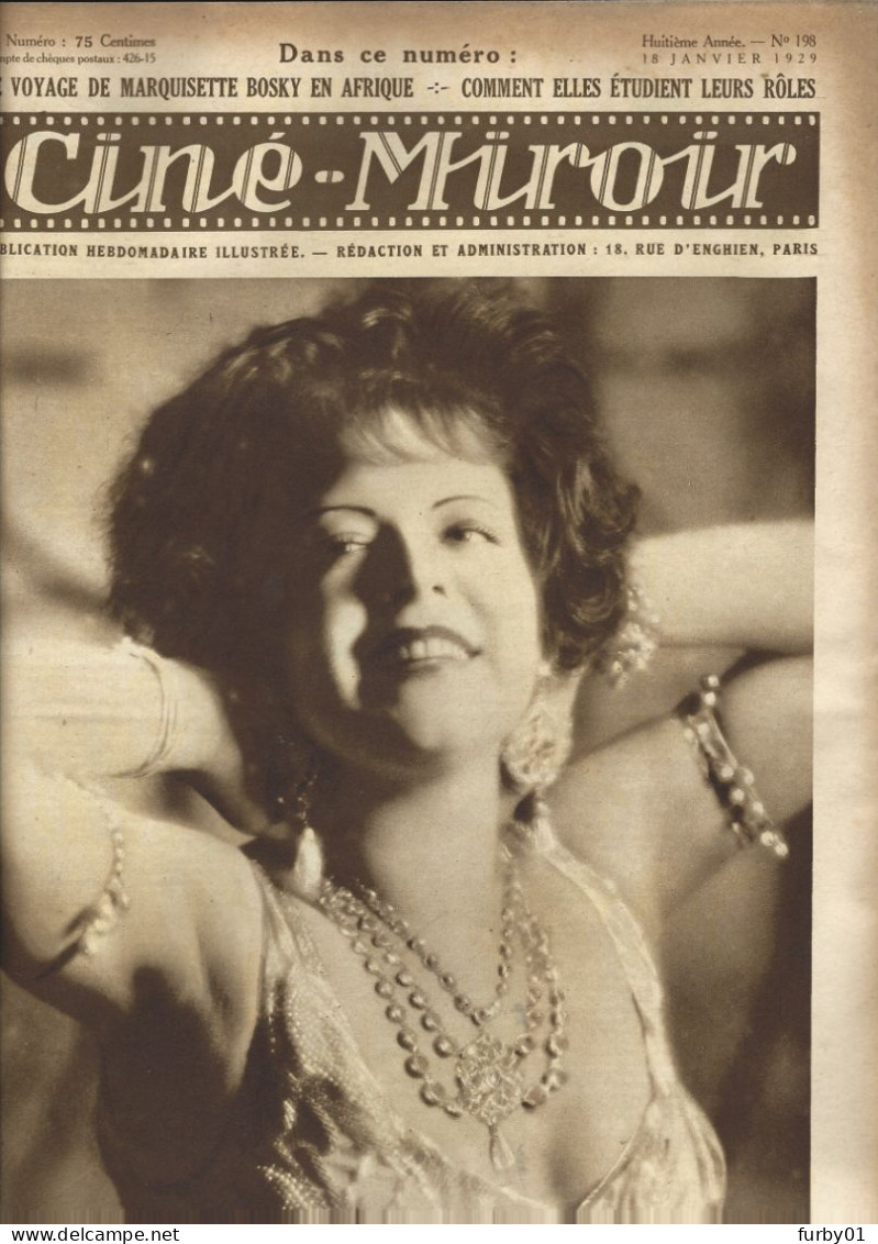 Cine Miroir N° 198  18 Janvier 1929  Clara Bow - Van Daele - Dina Gralla - Brigitte Helm - 1900 - 1949