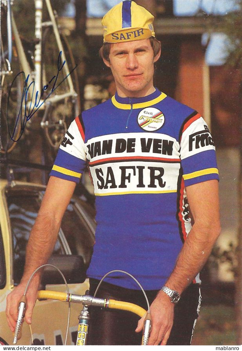 CARTE CYCLISME ALAIN DESAEVER SIGNEE TEAM SAFIR 1983 - Cyclisme