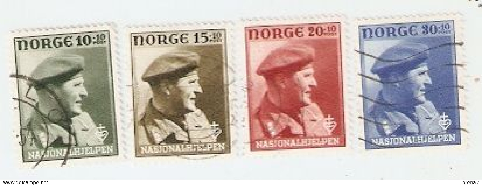 Sellos Usados Noruega. Yvert 279-283. Nasional Hjelper. Noruega279-283 - Andere & Zonder Classificatie