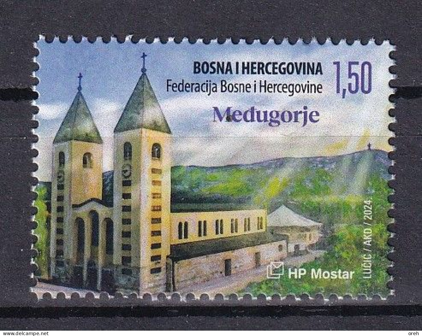 BOSNIA AND HERZEGOVINA  2024,POST MOSTAR,MEĐUGORJE,RELIGION,MNH - Bosnie-Herzegovine