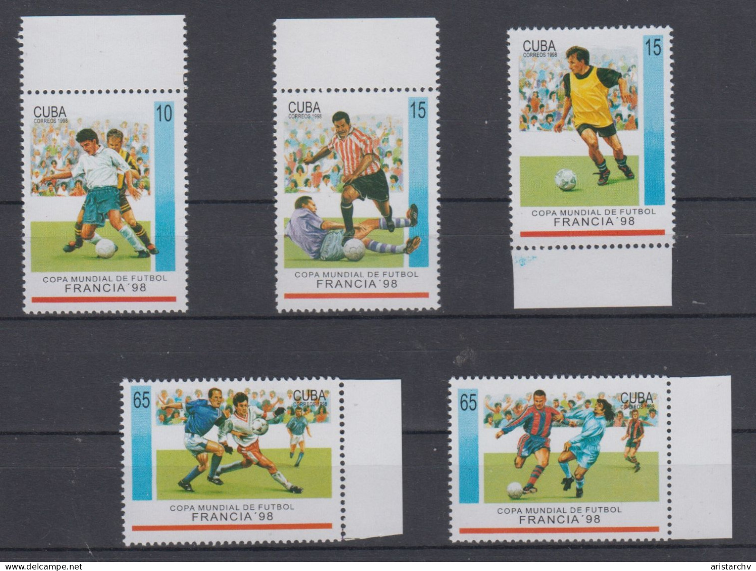 CUBA 1998 FOOTBALL WORLD CUP S/SHEET AND 5 STAMPS - 1998 – Frankreich