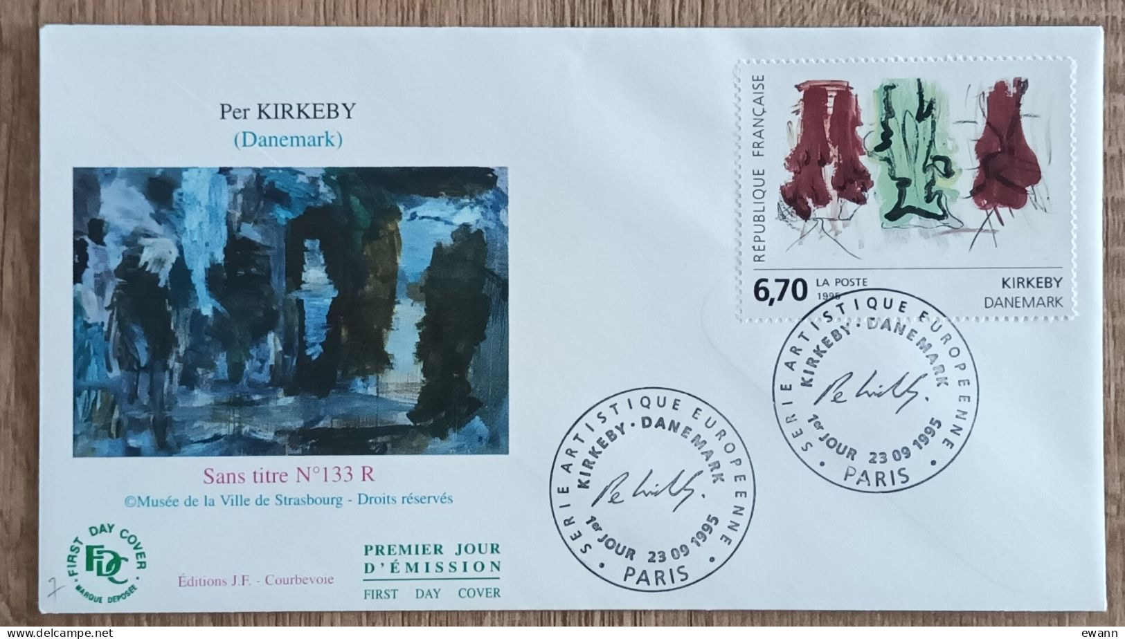 FDC 1995 - YT N°2969 - KIRKEBI / DANEMARK - PARIS - 1990-1999