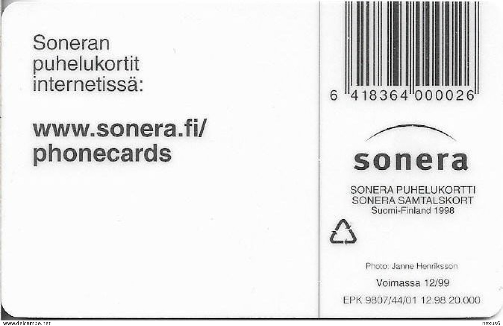 Finland - Sonera (Chip) - D Series - Fox, Chip GD04, 12.1998, 50U, 20.000ex, Mint - Finnland