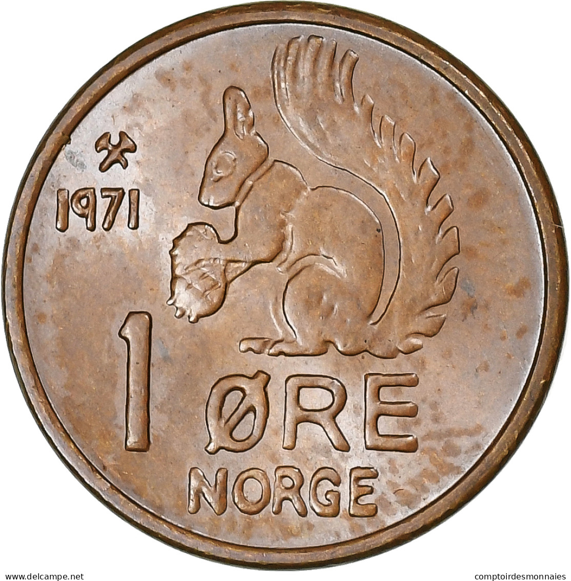 Norvège, Olav V, Ore, 1971, Bronze, SPL, KM:403 - Noorwegen