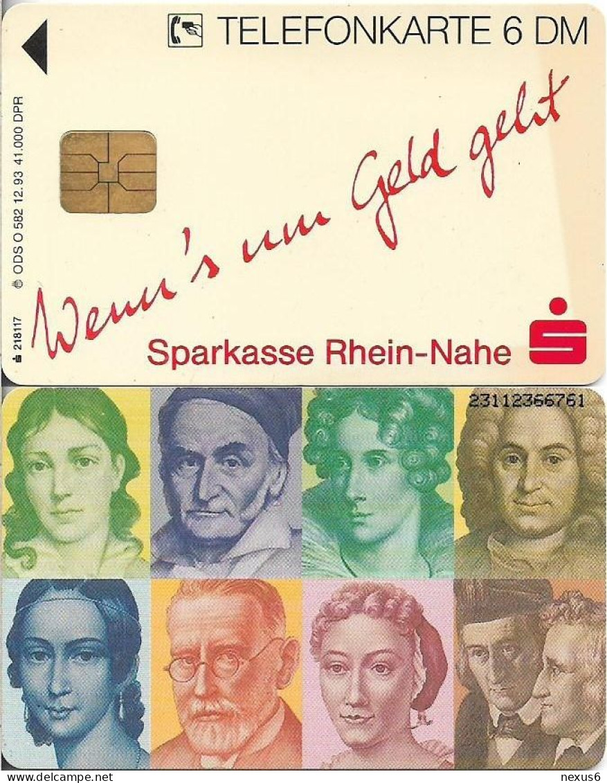 Germany - Banknotes Personalities (Overprint ''Sparkasse Rhein-Nahe'') - O 0582 - 12.1993, 6DM, Used - O-Series: Kundenserie Vom Sammlerservice Ausgeschlossen