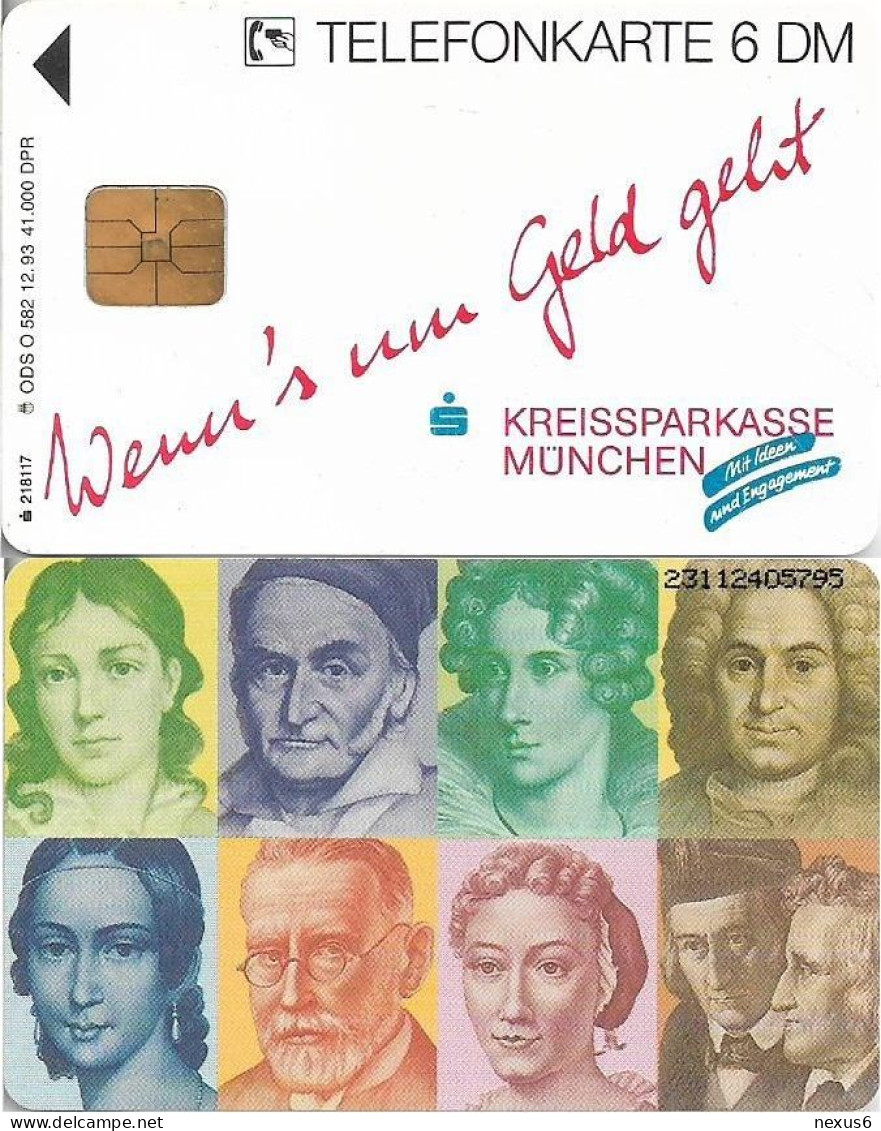 Germany - Banknotes Personalities (Overprint ''Kreissparkasse Munchen'') - O 0582 - 12.1993, 6DM, Used - O-Series : Séries Client