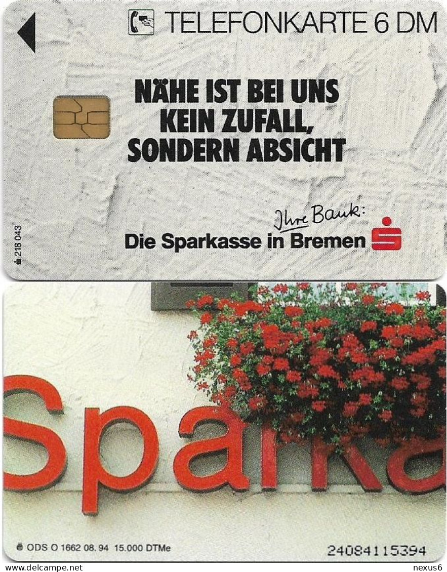 Germany - Sparkasse Bloomen (Overprint ''Sparkasse In Bremen'') - O 1662 - 08.1994, 6DM, Mint - O-Series : Series Clientes Excluidos Servicio De Colección