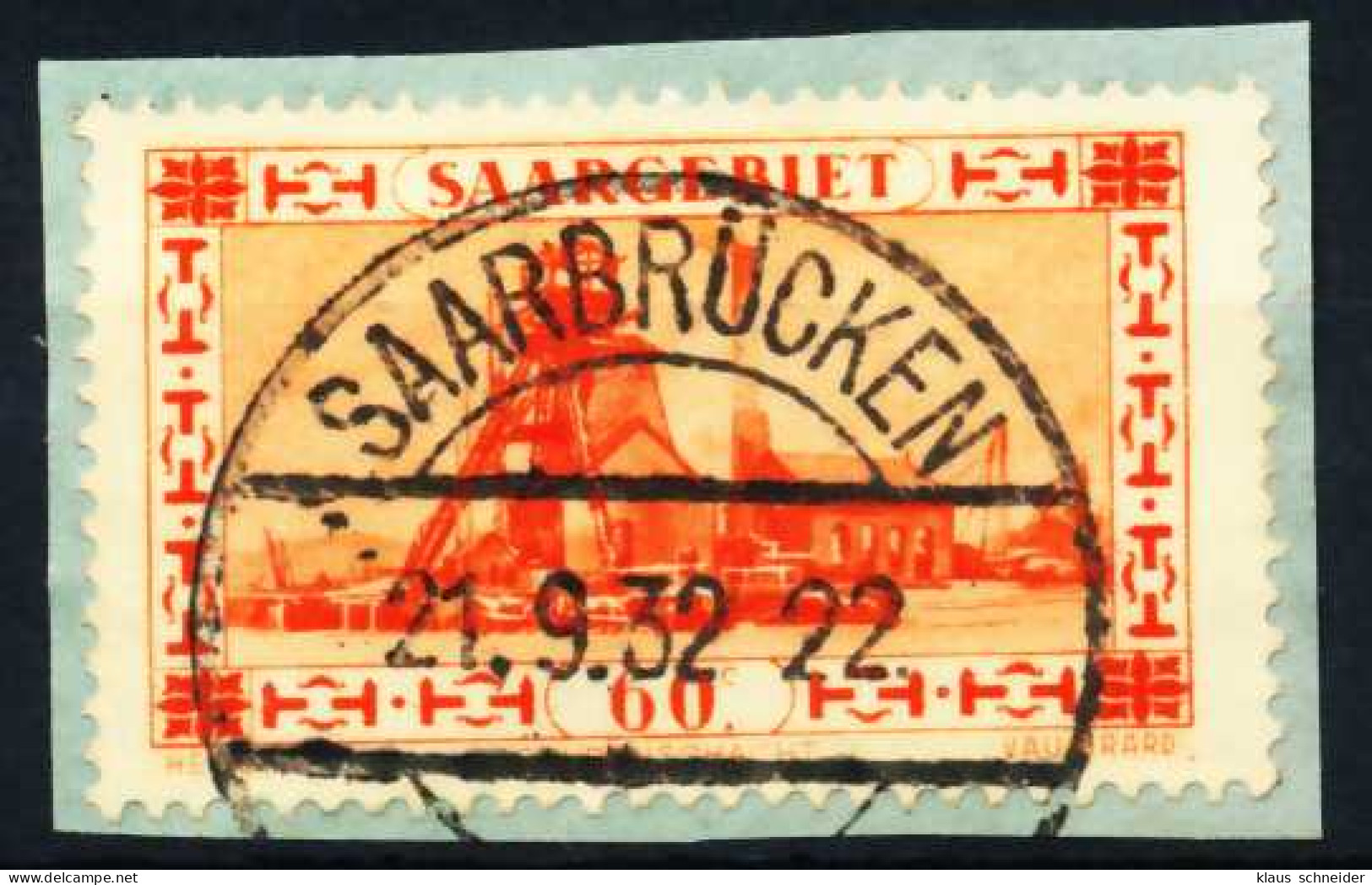 SAARGEBIET 1930 Nr 143 Gestempelt Briefstück Zentrisch X3F29F6 - Gebruikt