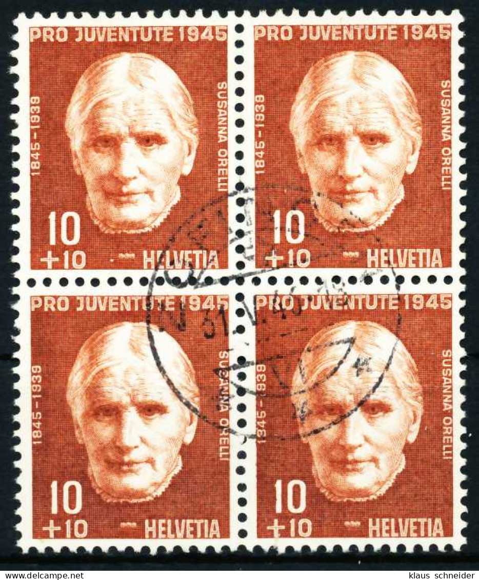 SCHWEIZ PRO JUVENTUTE Nr 466 Zentrisch Gestempelt VIERERBLOC X54BBC6 - Used Stamps