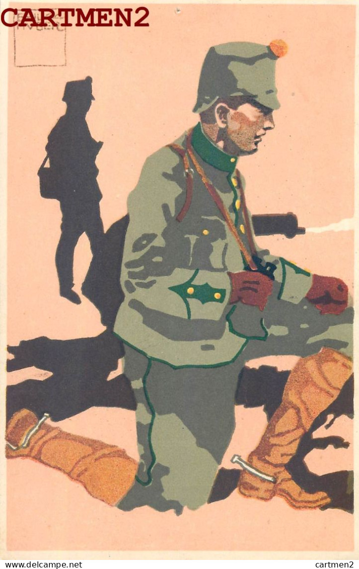 ILLUSTRATEUR EMIL HUBER MILITAIRE SUISSE FELDUNIFORM MITRAILLEURS INFANTERIE LIEUTENANT UNIFORME ARMEE KUNSTLER GUERRE - Moos, Carl