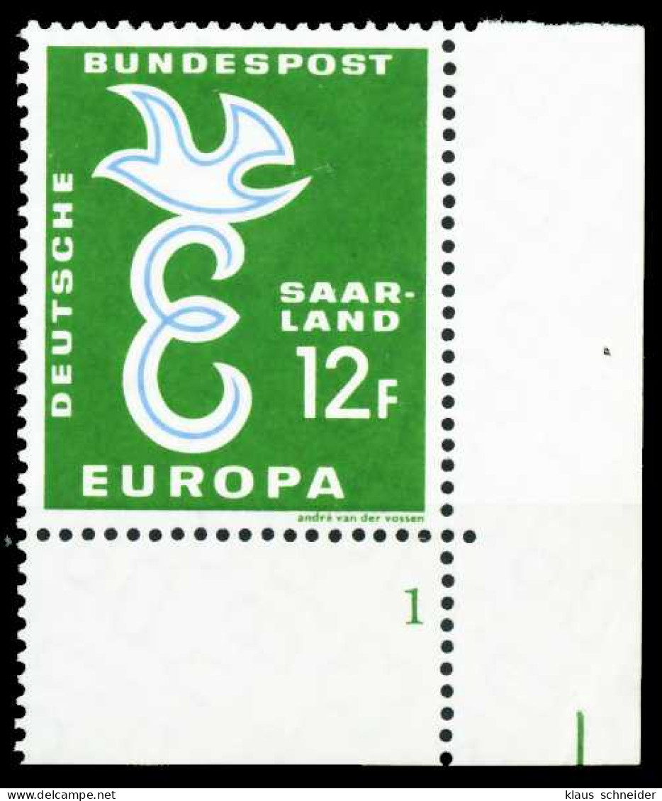 SAAR OPD 1958 Nr 439 Postfrisch FORMNUMMER 1 X5F7092 - Ungebraucht