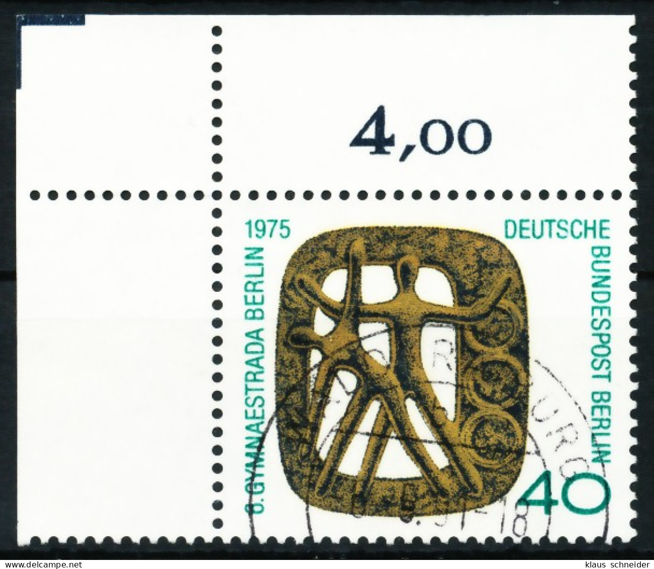 BERLIN 1975 Nr 493 Zentrisch Gestempelt ECKE-OLI X61943A - Oblitérés