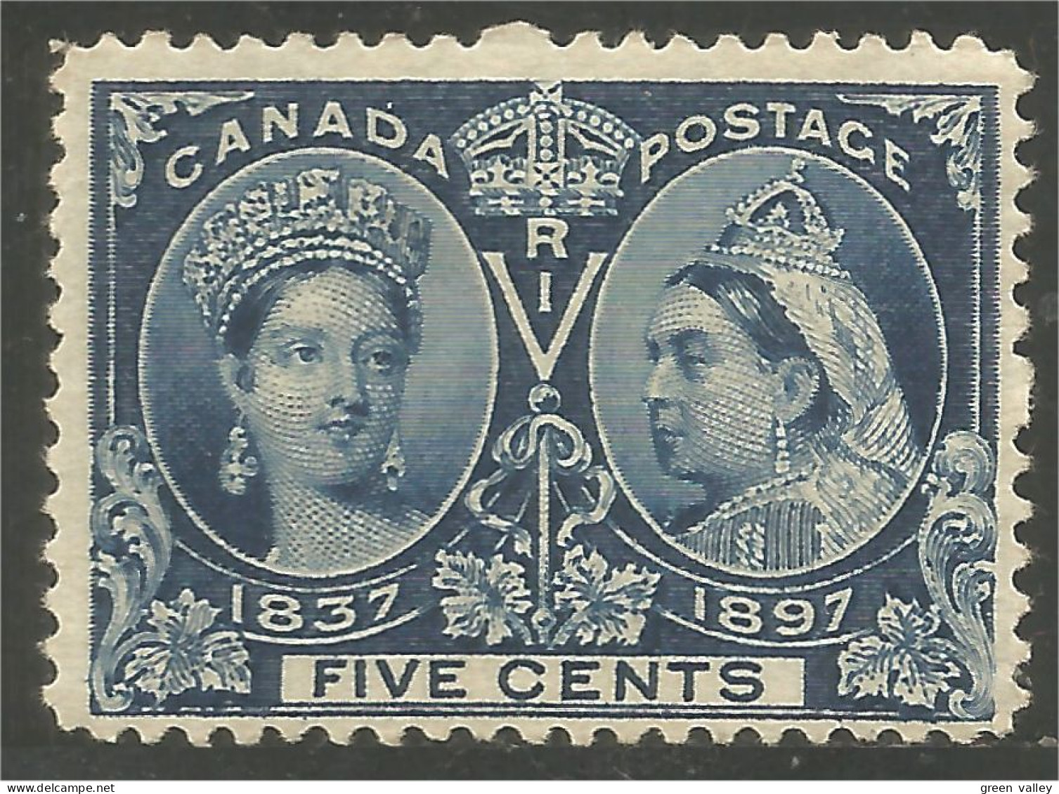 Canada Queen Victoria 1897 Jubilee 5c Blue Bleu MLH * Neuf CH Légère (00-54) - Nuovi