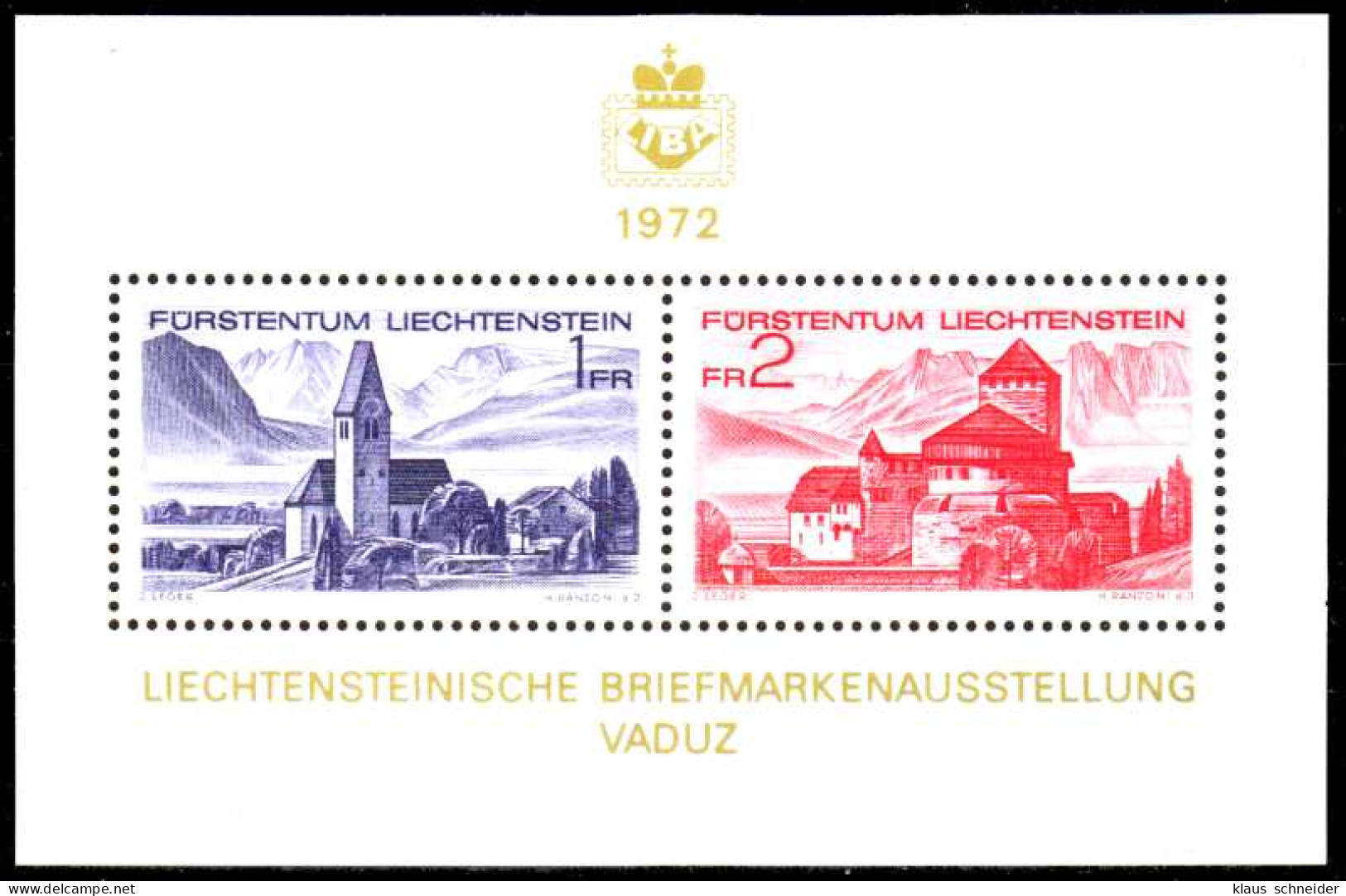 LIECHTENSTEIN 1972 Block 9 Postfrisch SB45EDA - Blokken