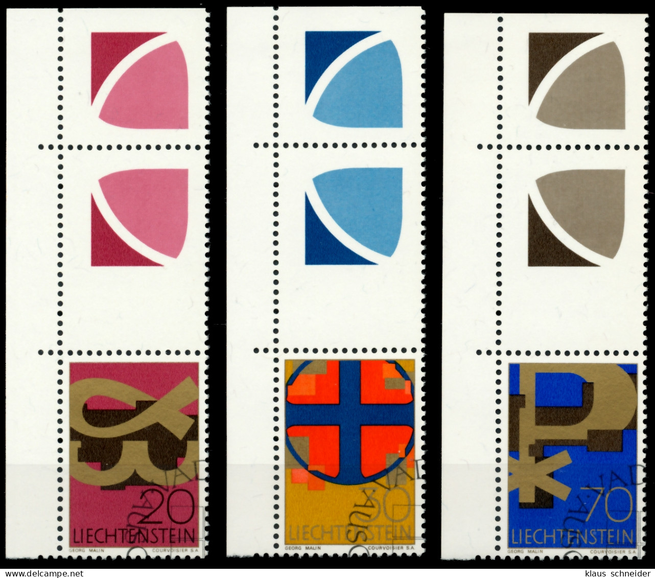 LIECHTENSTEIN 1967 Nr 482-484 Gestempelt ECKE-OLI X6E93DA - Used Stamps