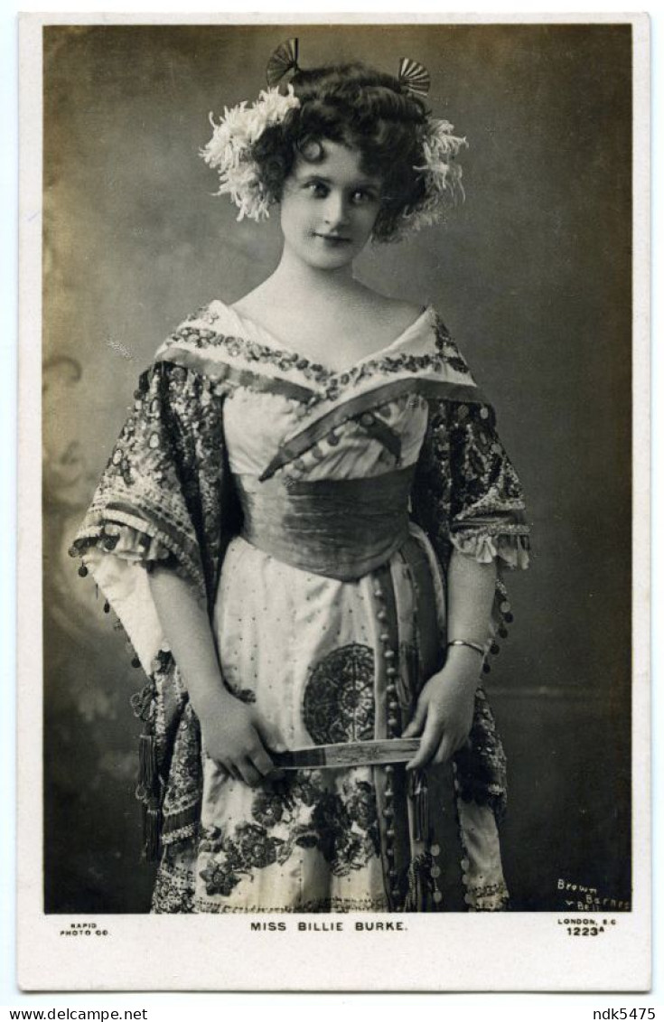 ACTRESS : MISS BILLIE BURKE / LITTLEPORT CDS POSTMARK / VICTORIA STREET (BARBER) - Theatre