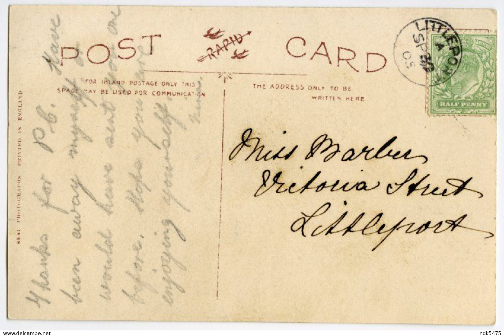 ACTRESS : MISS BILLIE BURKE / LITTLEPORT CDS POSTMARK / VICTORIA STREET (BARBER) - Théâtre