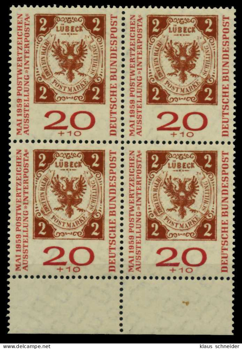 BRD 1959 Nr 311a Postfrisch VIERERBLOCK URA X77A342 - Ongebruikt