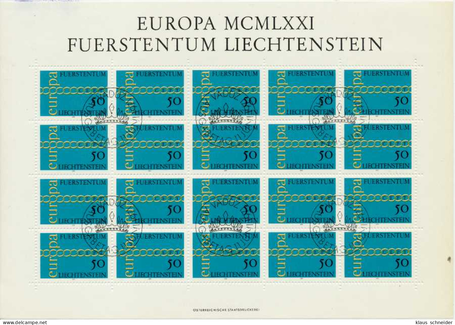 LIECHTENSTEIN BLOCK KLEINBOGEN Nr 545 ESST ZENT S545272 - Blokken