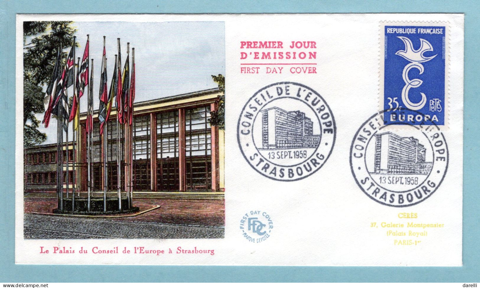 FDC France 1958 - Europa 1958 - YT 1174 - Strasbourg - 1950-1959