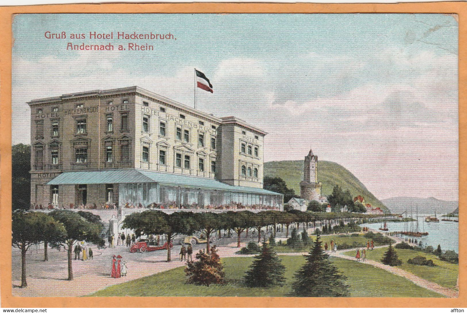 Andernach Am Rhein Hotel Hackenbruch Germany 1906 Postcard - Andernach