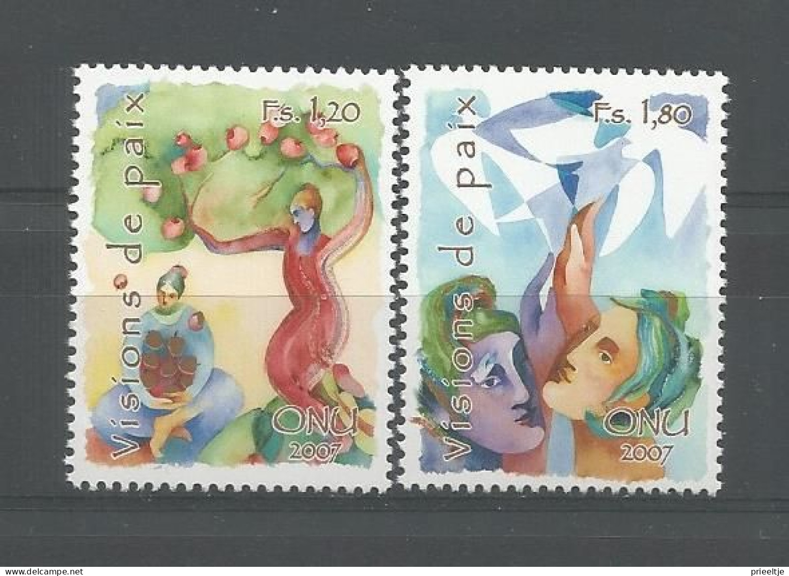 United Nations G. 2007 Peaceful Visions Y.T. 584/585  ** - Unused Stamps