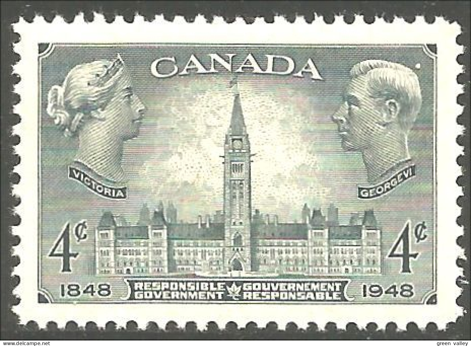 Canada 1948 Parlement Parliament George VI MNH ** Neuf SC (02-77c) - Monumentos