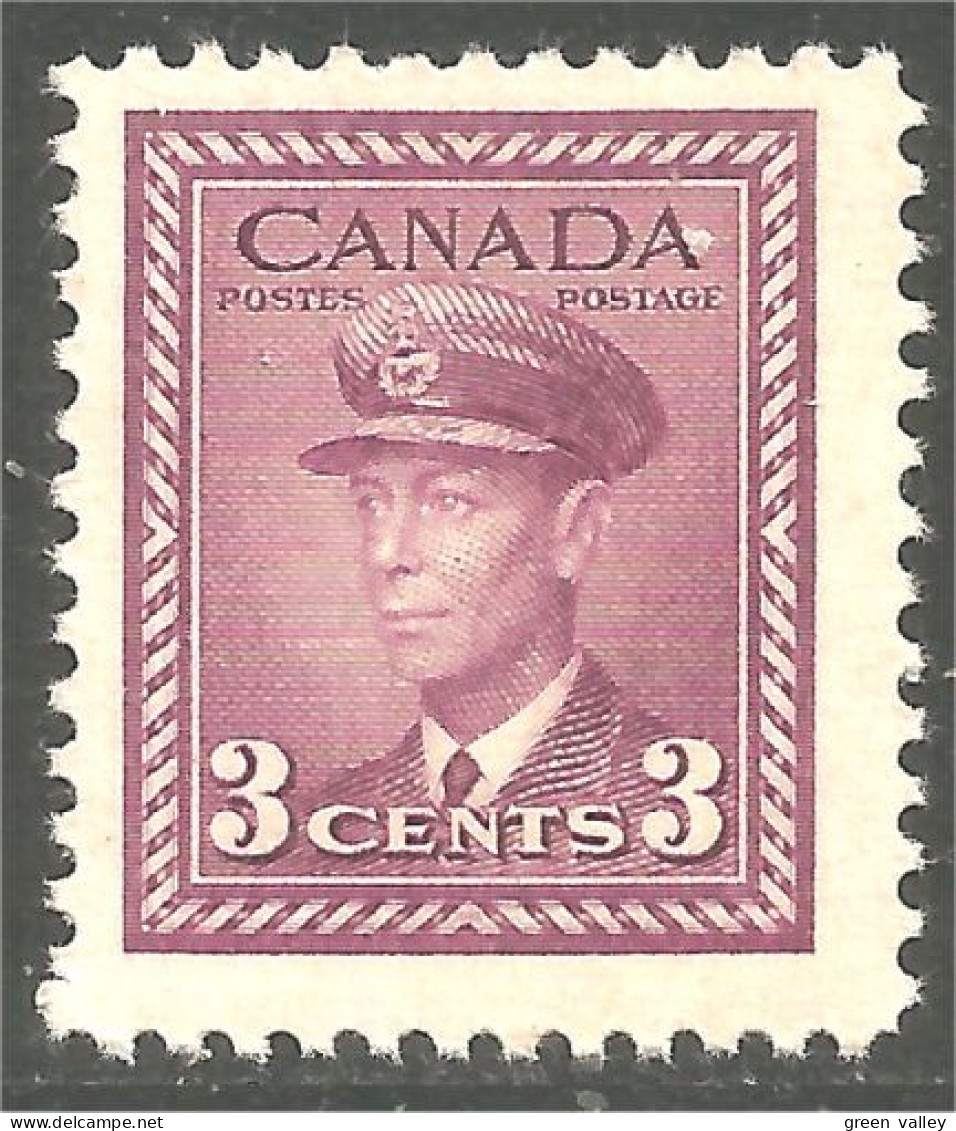 Canada 1942 3c Violet George VI War Issue MNH ** Neuf SC (02-52-3b) - Royalties, Royals