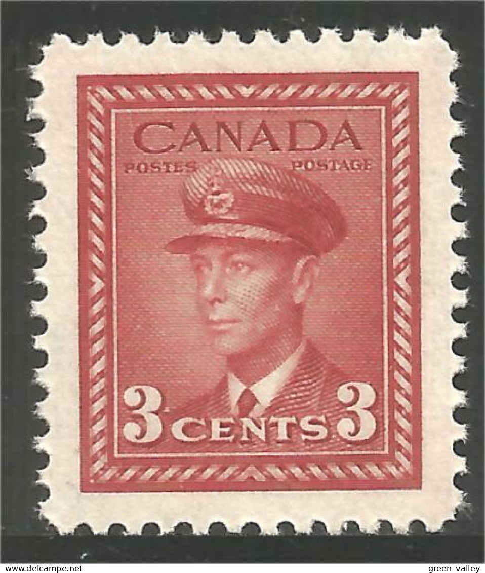 Canada 1942 3c Rouge Red George VI War Issue MNH ** Neuf SC (02-51a) - Ungebraucht