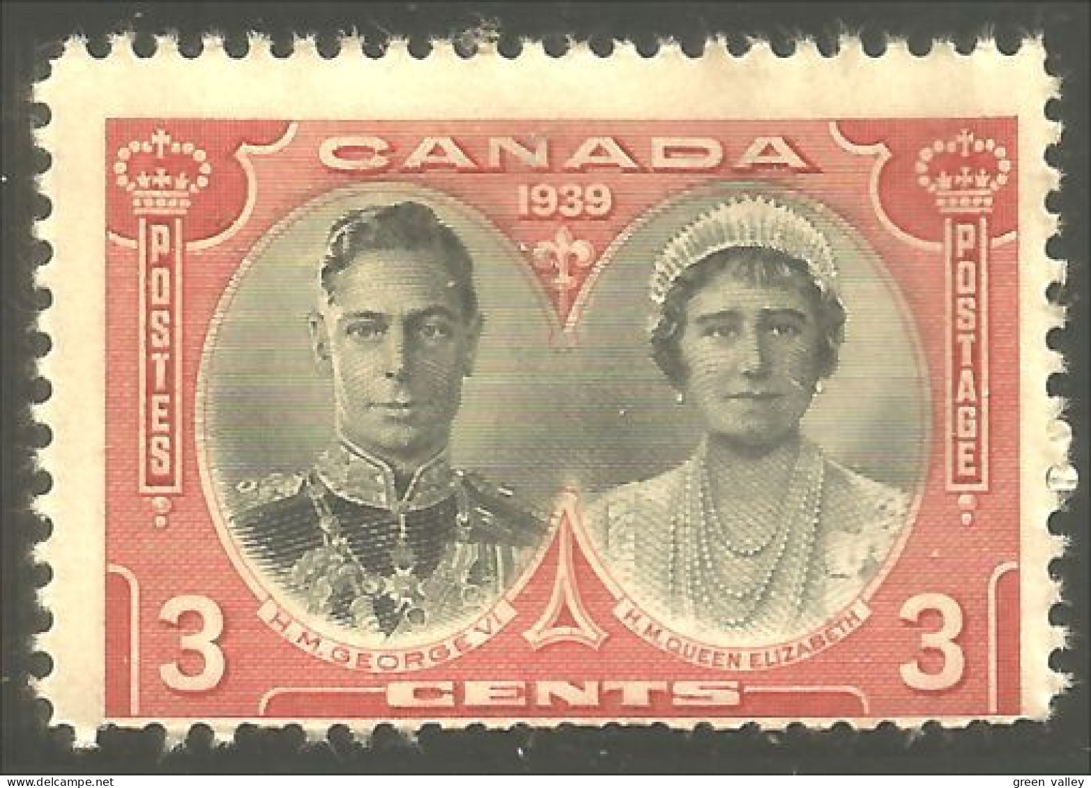 Canada 1939 3c Royal Visit King Roi George VI Queen Reine Elizabeth MNH ** Neuf SC (02-48-2d) - Andere & Zonder Classificatie