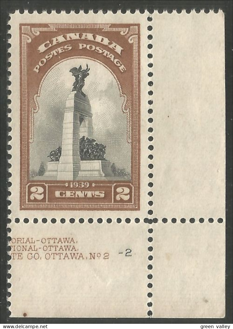 Canada 1939 2c Royal Visit War Memorial Guerre MNH ** Neuf SC (02-47-lr) - Ungebraucht