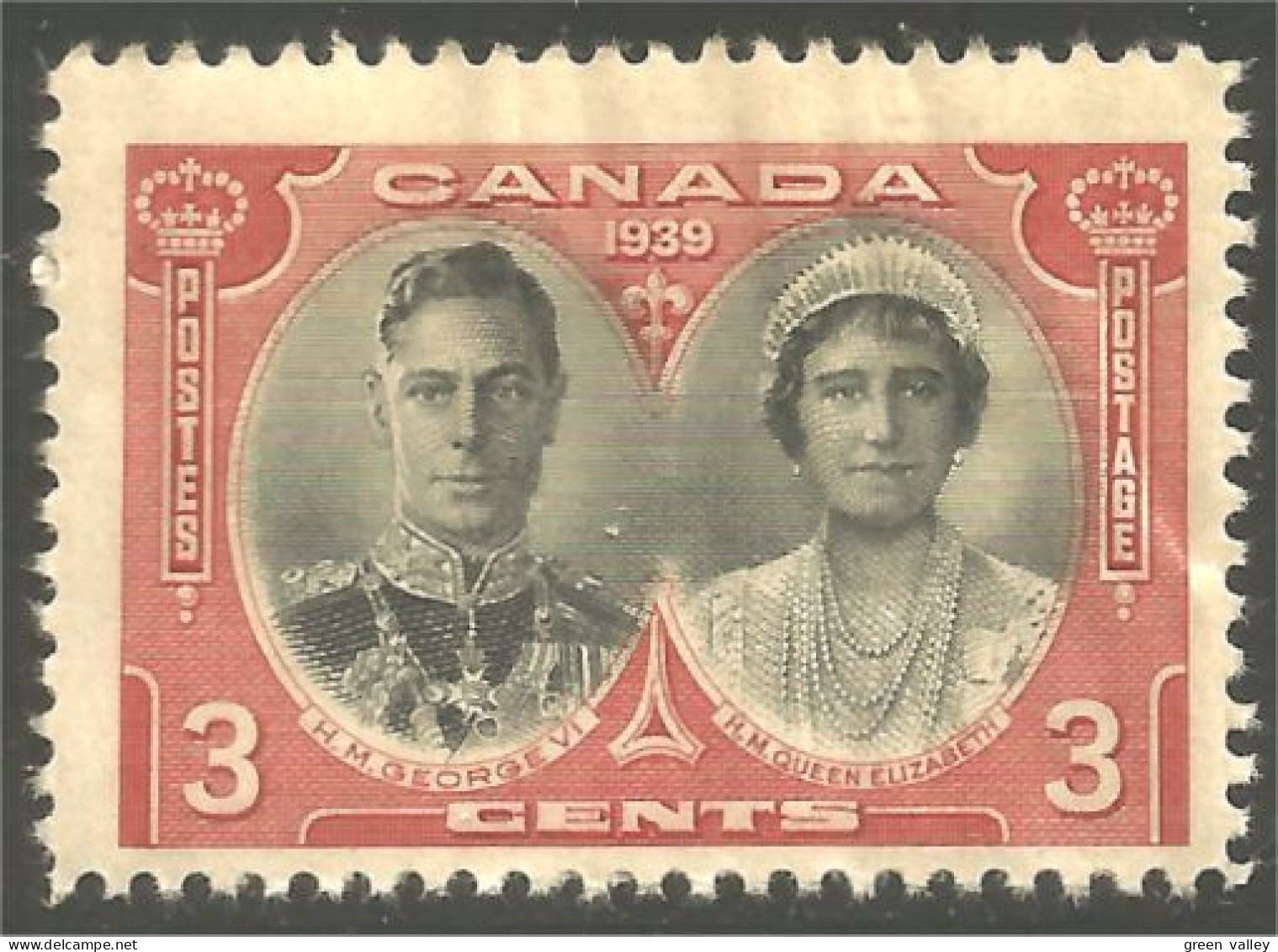 Canada 1939 3c Royal Visit King Roi George VI Queen Reine Elizabeth MH * Neuf (02-48-1d) - Andere & Zonder Classificatie