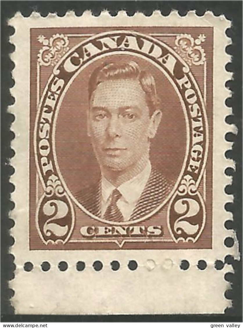 Canada 1937 2c Brown George VI Mufti Issue No Gum Sans Gomme (02-32-ng) - Nuovi