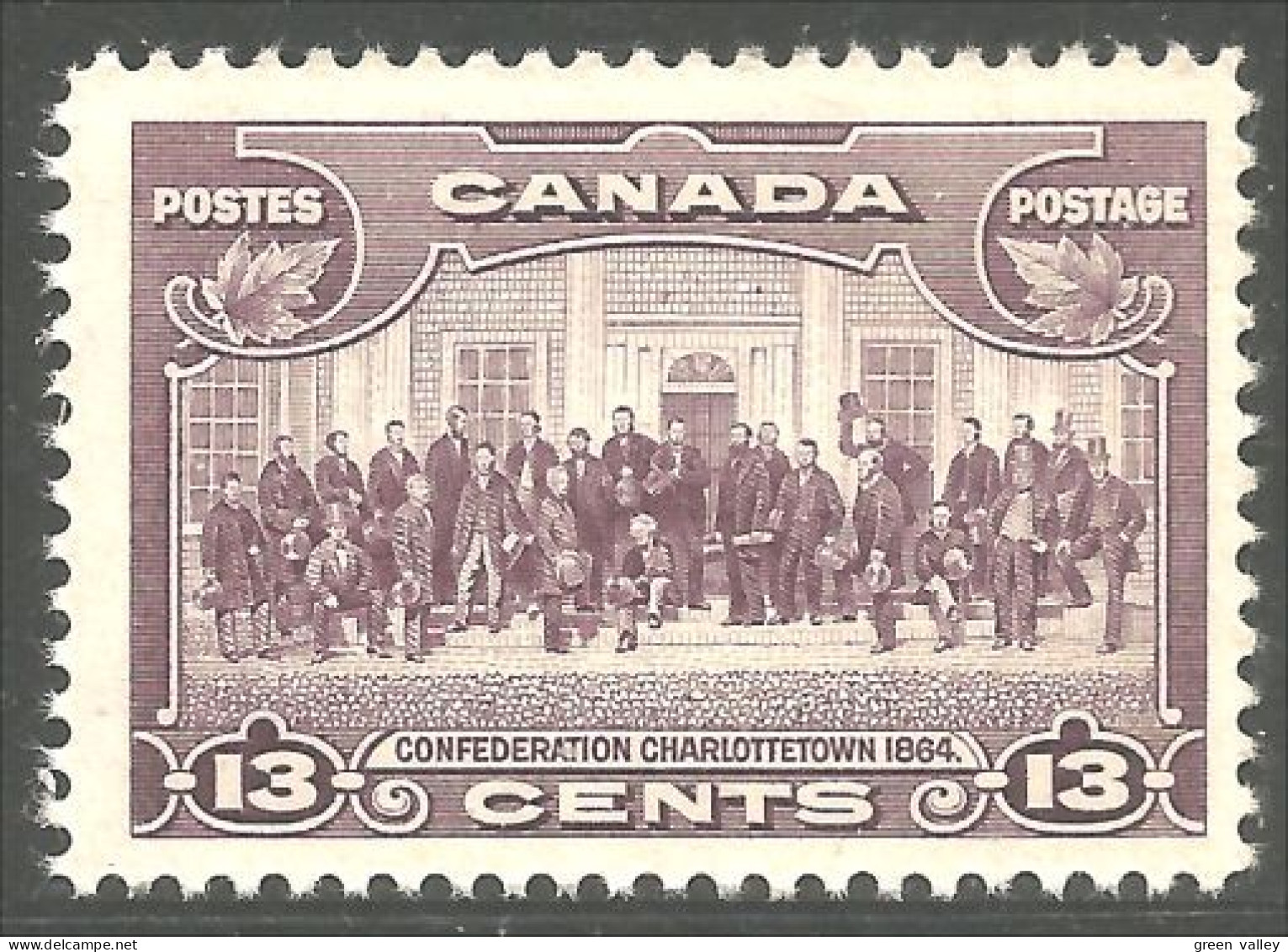 Canada 1935 Confederation 1864 Conference Charlottetown 13c Violet MNH ** Neuf SC (02-24a) - Ungebraucht