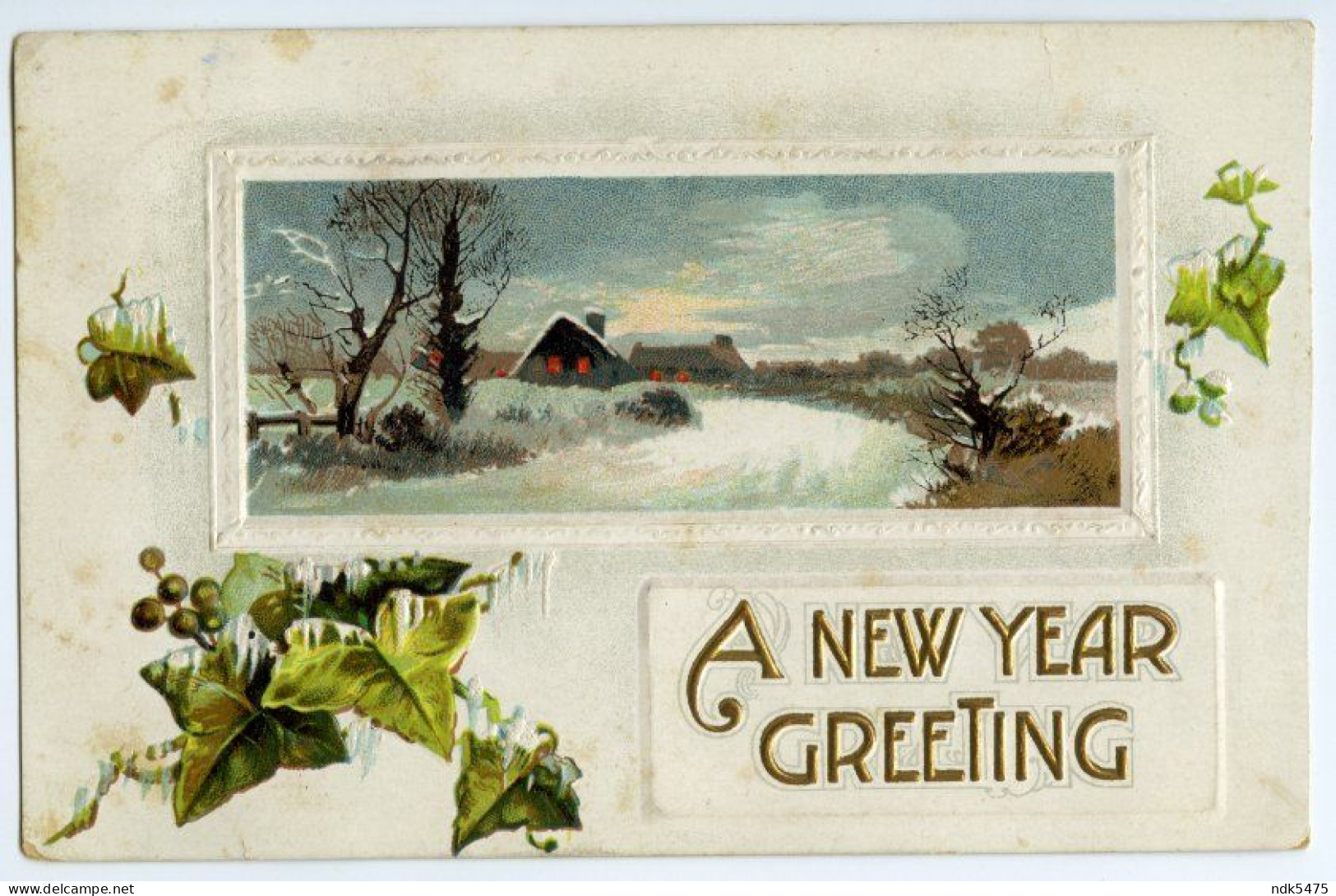 A NEW YEAR GREETING (EMBOSSED) / BLAINA R. S. O. POSTMARK / BRISTOL, REDFIELD, NEW COOKSLEY ROAD, MENTONE (WADHAM) - Nouvel An