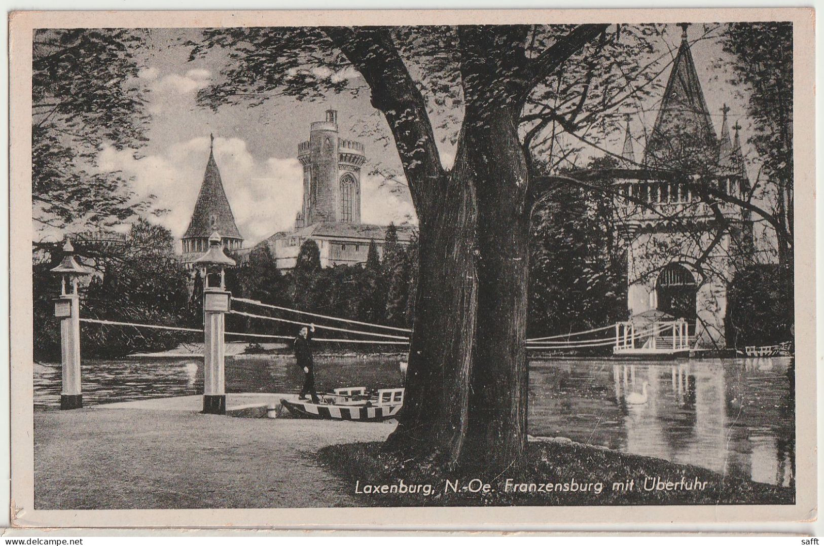 AK Laxenburg/Niederösterreich, Franzensburg Mit Überfuhr Um 1920 - Laxenburg