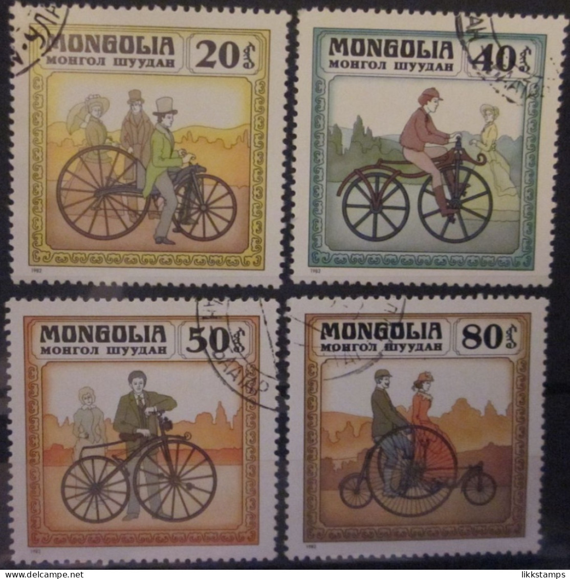 MONGOLIA ~ 1982 ~ S.G. NUMBERS 1432 - 1433 + 1435, ~ BICYCLES. ~ VFU #03480 - Mongolië