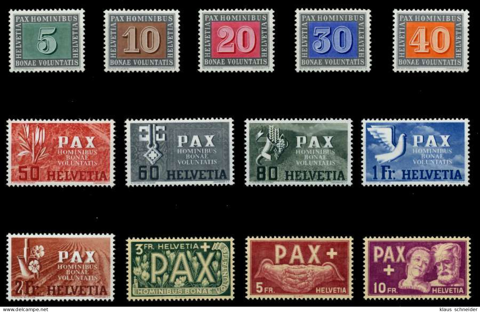 SCHWEIZ 1945 Nr 447-459 Postfrisch X73C87E - Unused Stamps