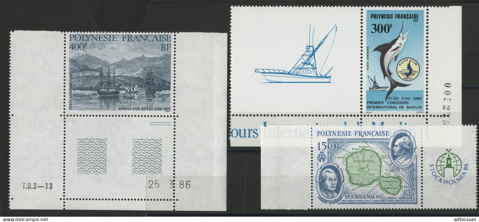 POLYNESIE Poste Aérienne PA N° 190 + 191 + 192 Neufs ** (MNH) TB - Neufs