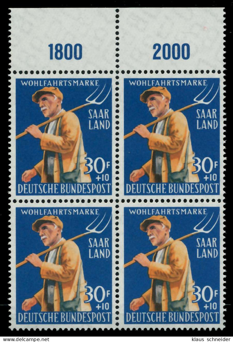 SAAR OPD 1958 Nr 444 Postfrisch VIERERBLOCK ORA X79C492 - Unused Stamps