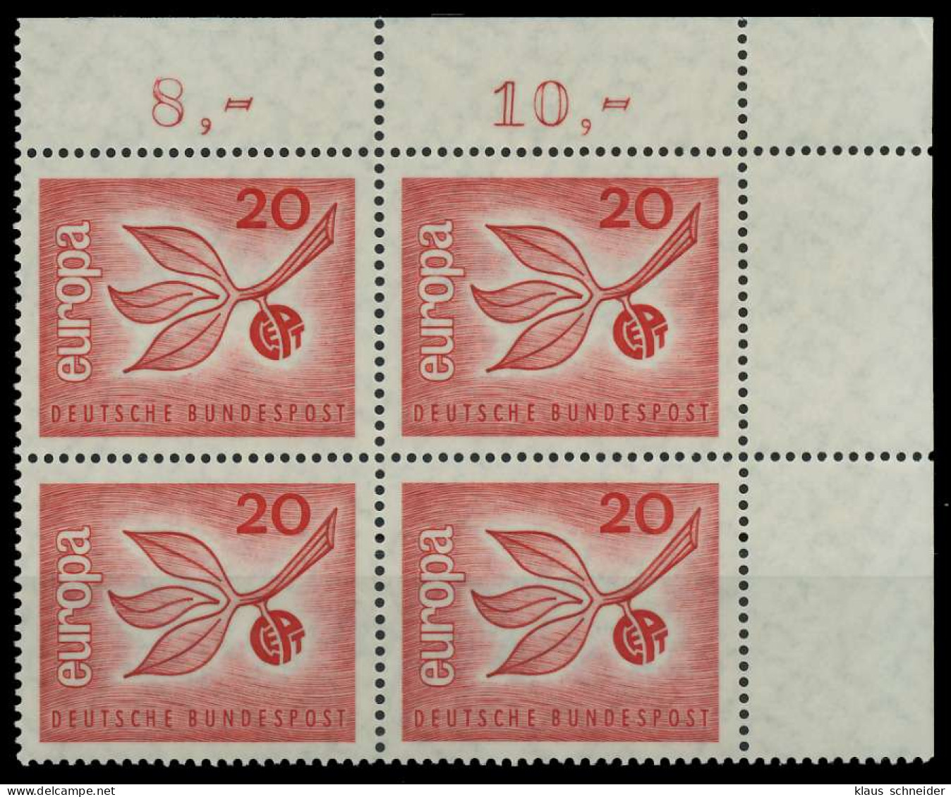 BRD BUND 1965 Nr 484 Postfrisch VIERERBLOCK ECKE-ORE X7EF52E - Nuovi