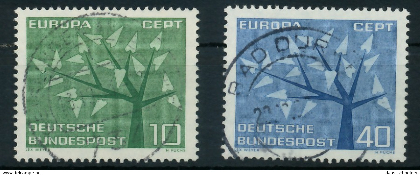 BRD BUND 1962 Nr 383-384 Zentrisch Gestempelt X7F7A12 - Gebraucht