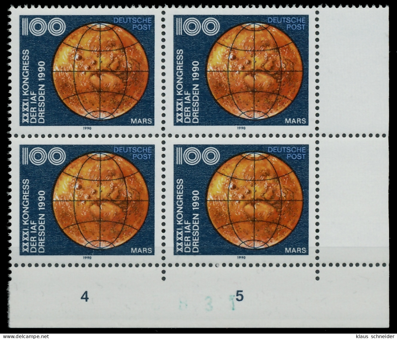 DDR 1990 Nr 3363 Postfrisch VIERERBLOCK ECKE-URE X02092E - Nuovi