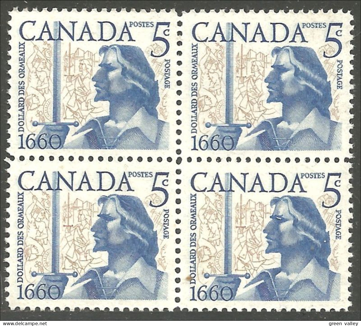 Canada Bataille Long Sault Battle Dollard Des Ormeaux Block/4 MNH ** Neuf SC (03-90d) - Militaria