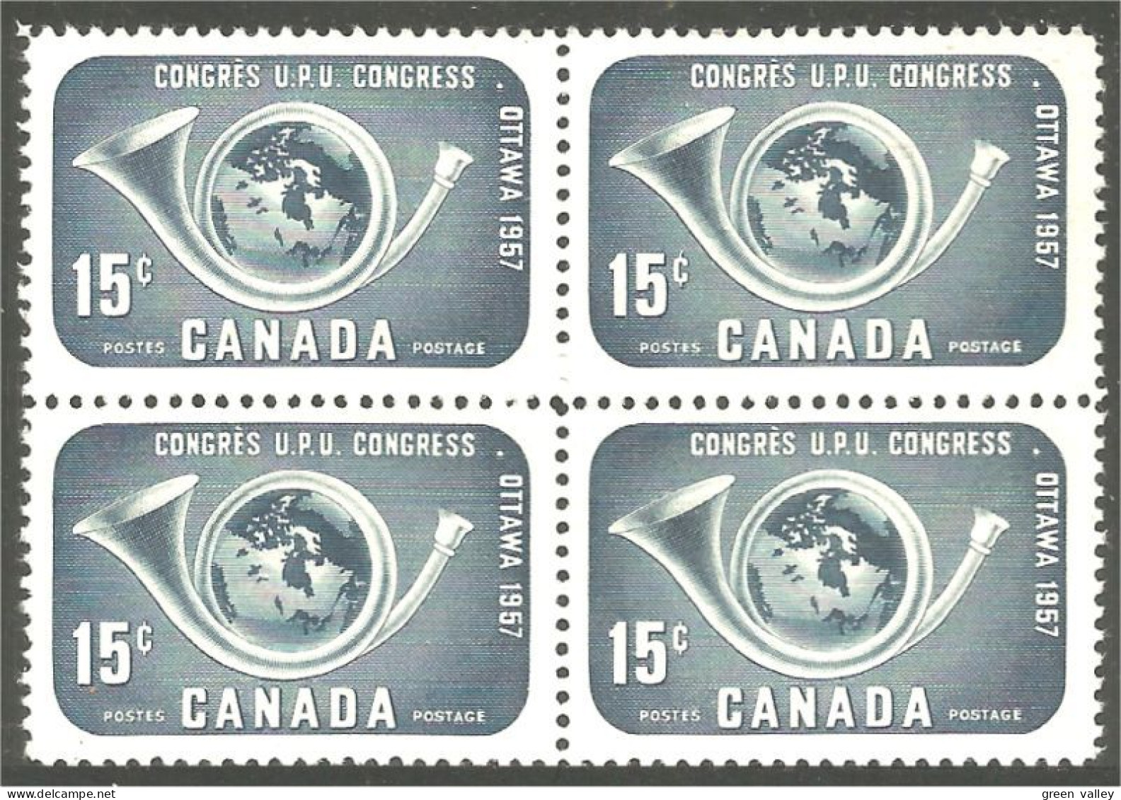 Canada UPU Cor Posthorn Globe Block/4 MNH ** Neuf SC (03-72e) - U.P.U.