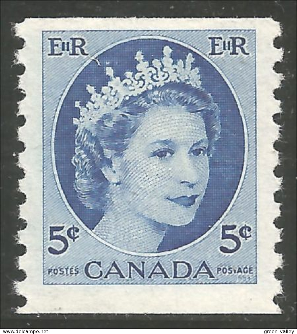 Canada QEII Wilding Bleu Blue Roulette Coil MH * Neuf  (C03-48-2) - Royalties, Royals